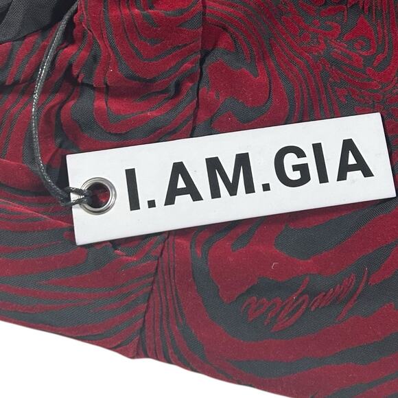 NWT I.Am.Gia SZ XL Valentina Jumpsuit Burnout Plunge Neck Backless Flare Velvet - Picture 7 of 11